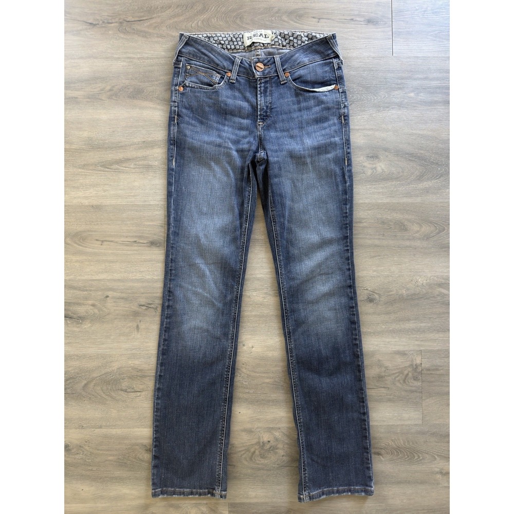 Ariat REAL Denim Mid Rise Straight Leg Jeans Womens 29R Medium Wash Western